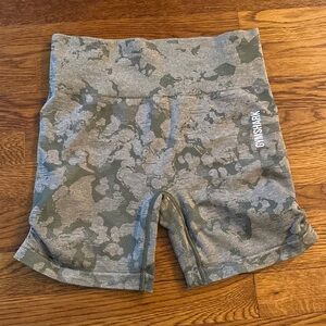 Gymshark medium green camo shorts